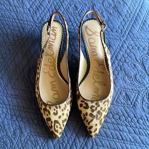 EUC - Only Worn Once - size 6.5 SAM EDELMAN leopard print sling back.